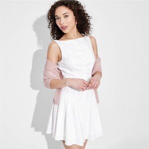 Viral Target Drop Waist Mini Sun Dress Wild Fable Linen Blend XXS NWT sold out